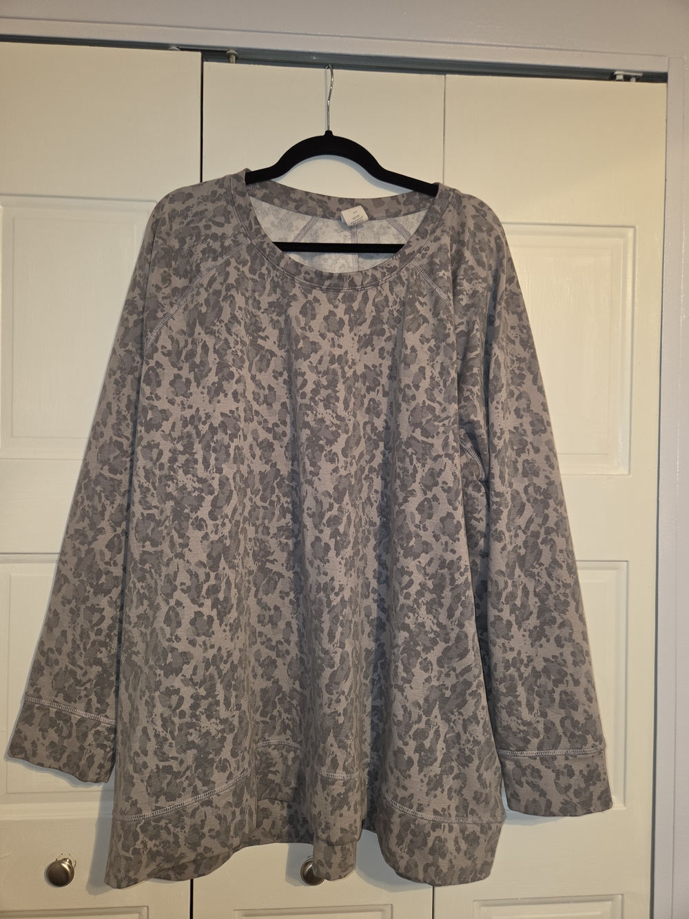 Lane Bryant Gray Patterned Scoop Neck Pullover Sweater